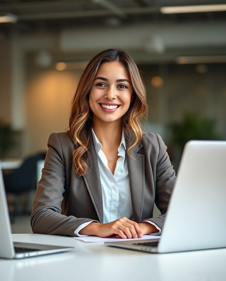 Home confident office woman